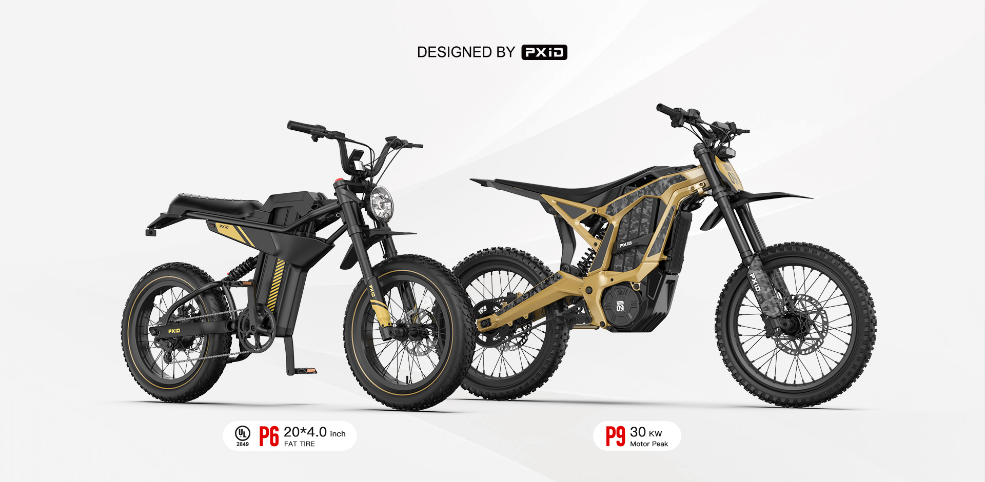 PXID electric mobility product industrial design concept including electric scooter e-bike and electric motorcycle ODM development