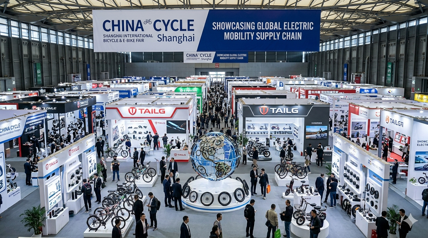 Large-scale bicycle and E-bike exhibition in Shanghai showcasing global electric mobility supply chain 