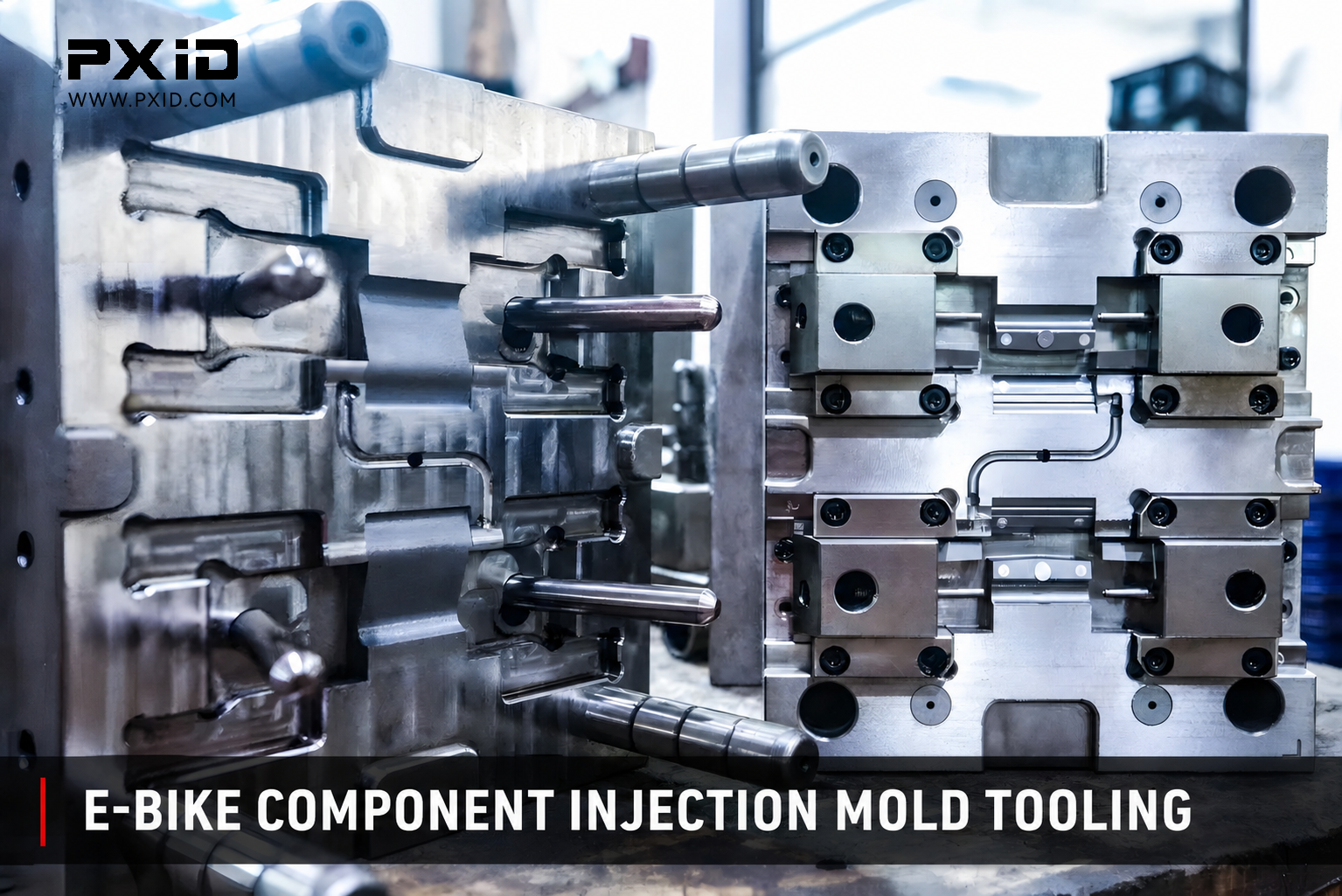 Open injection mold tooling for e-bike structural plastic components at PXID