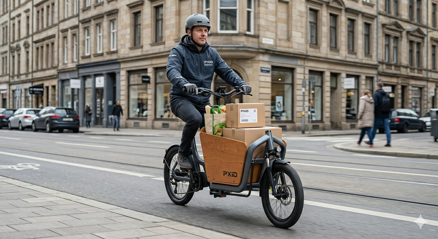  A professional logistics courier handing a small cardboard box with a Cargo label to a customer, demonstrating reliable last-mile logistics service and express delivery process.