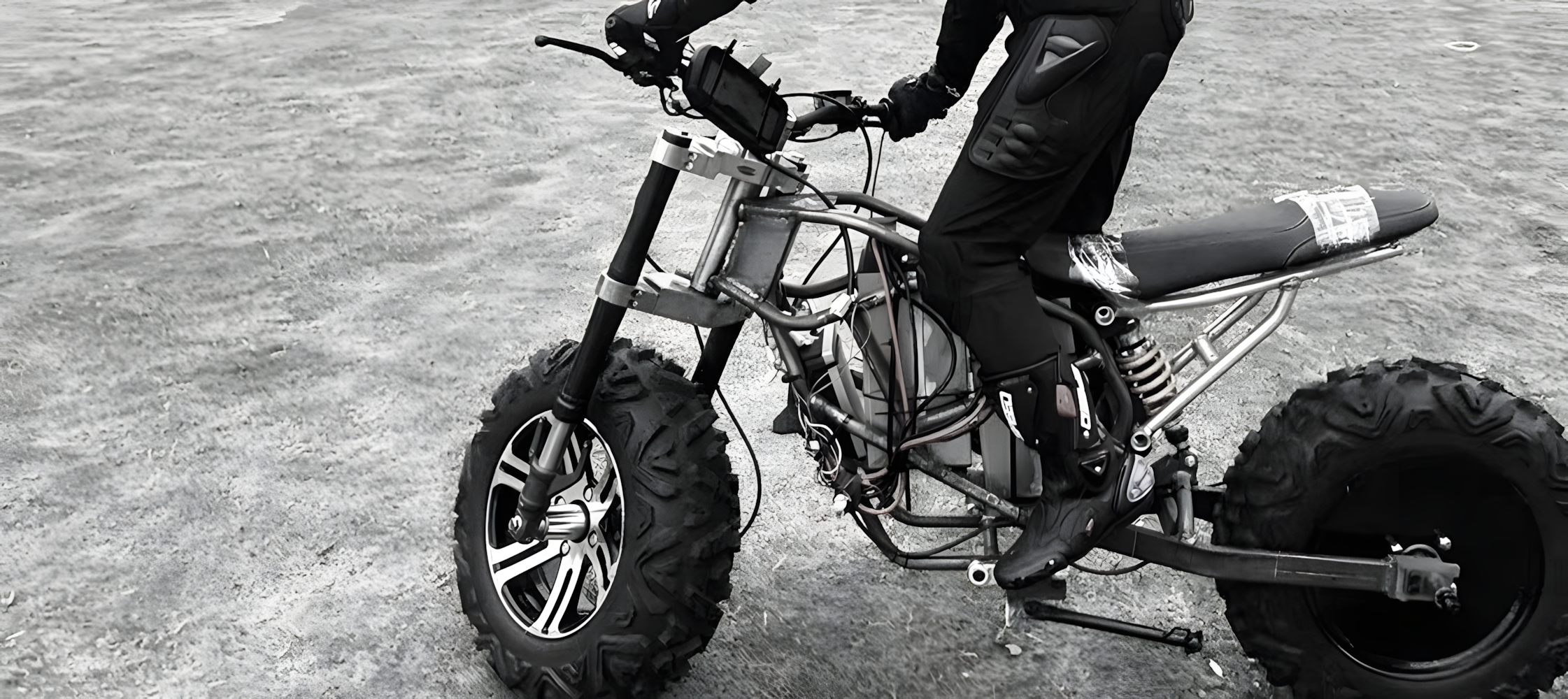 The field-testing phase of a PXID off-road electric motorcycle engineering prototype, validating structural rationality, assembly logic, and real-world durability from blueprint to reality.